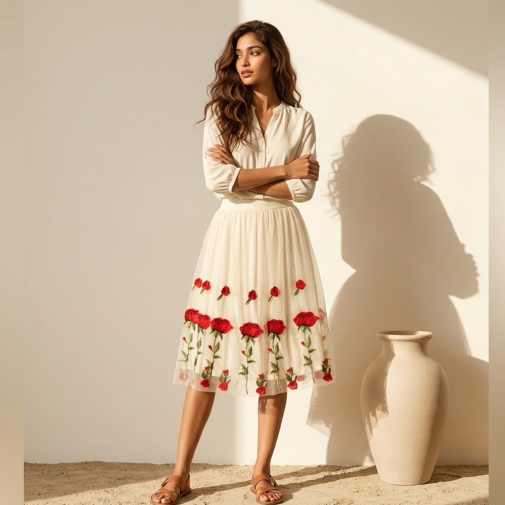 Over Kleshas embroidered Tulle Skirt